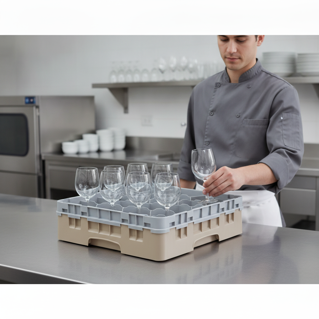 Polypropylene Beige Camrack for Safe Glassware Transport