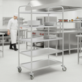 Stainless Steel Five Tier Clearing Trolley for Efficient Transport