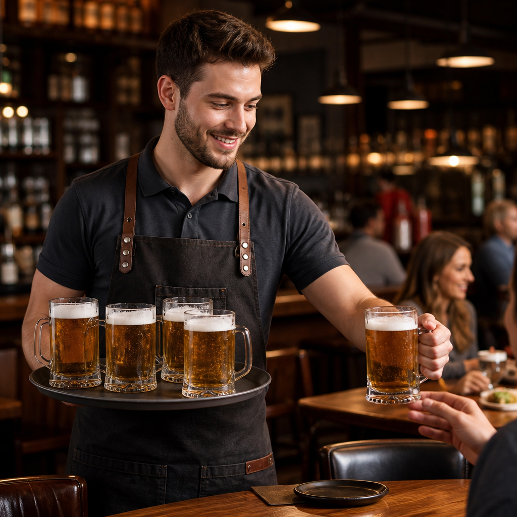 Glass Beer Mugs 620ml for Bars & Restaurants (Pack of 6)