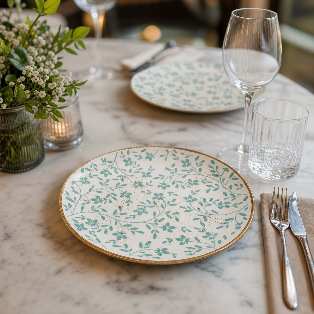 Coupe Plates 252mm Aqua Vitrified Ceramic for Elegant Table Settings (Pack of 12)