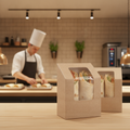 Compostable Paper Tortilla Wrap Packs with PLA Window for Eco-Friendly Serving (Pack of 500)