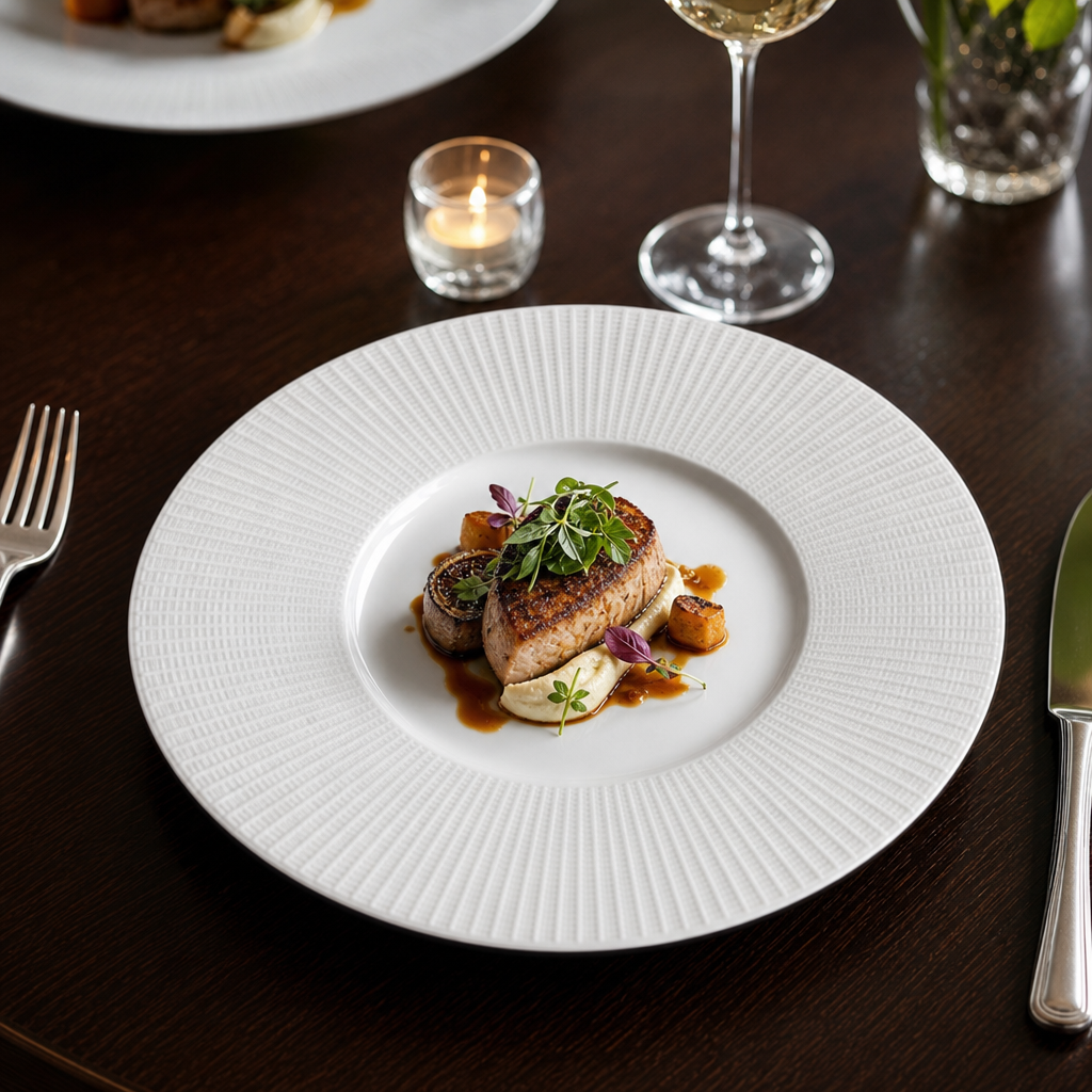 Gourmet Medium Well Plates 285mm Porcelain for Fine Dining (Pack of 6)