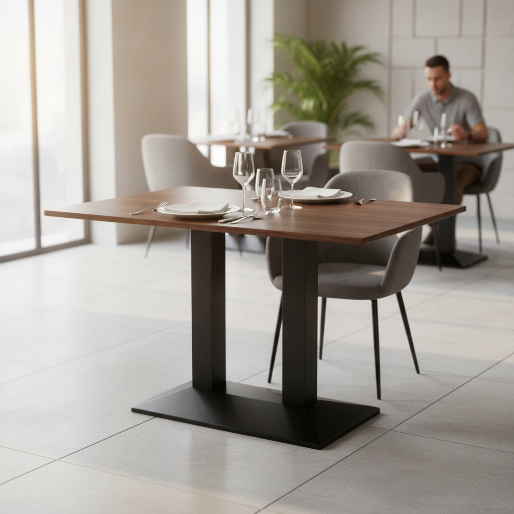 Walnut Rectangular Dining Table 1200x700mm for Indoor & Outdoor Use