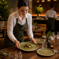 Walled Plates Green Porcelain for Dining Experiences (Pack of 6)
