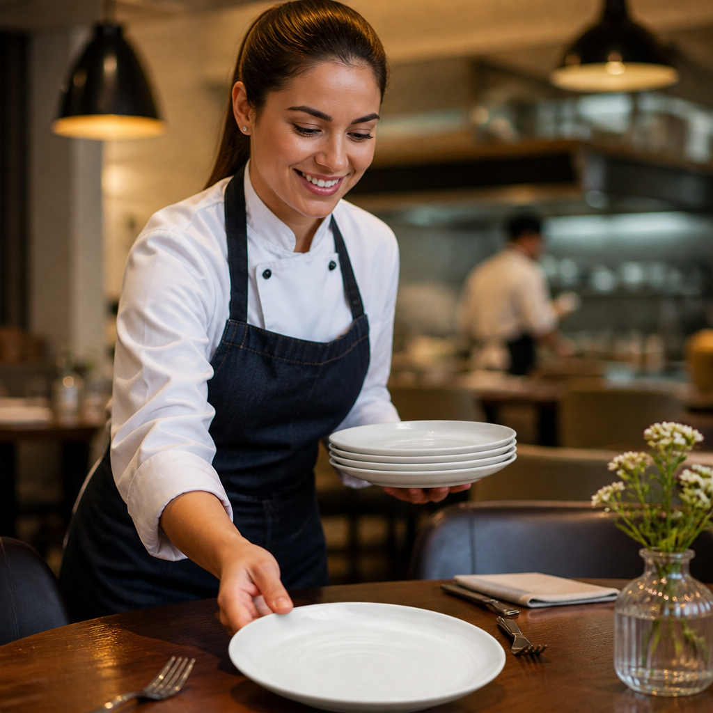 White Plates 170mm Natural Vitrified Ceramic for Hospitality Use (Pack of 6)