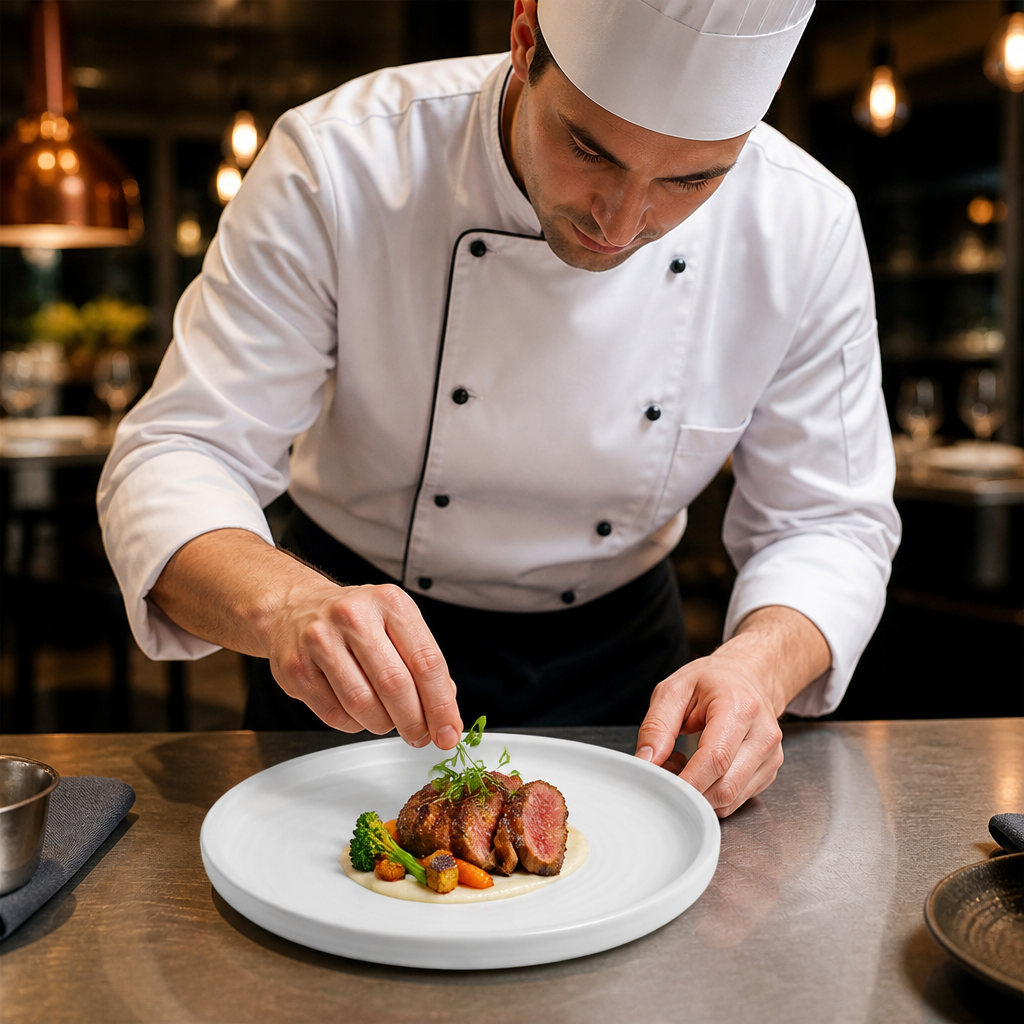 Organic Walled Plates 257mm Vitrified Ceramic for Restaurants (Pack of 6)