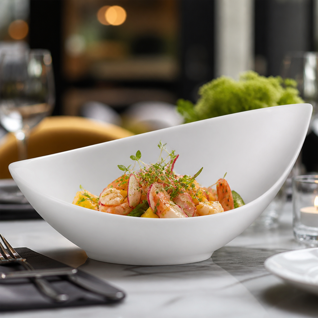 Large Slanted Porcelain Bowls 796ml for Restaurants & Cafés