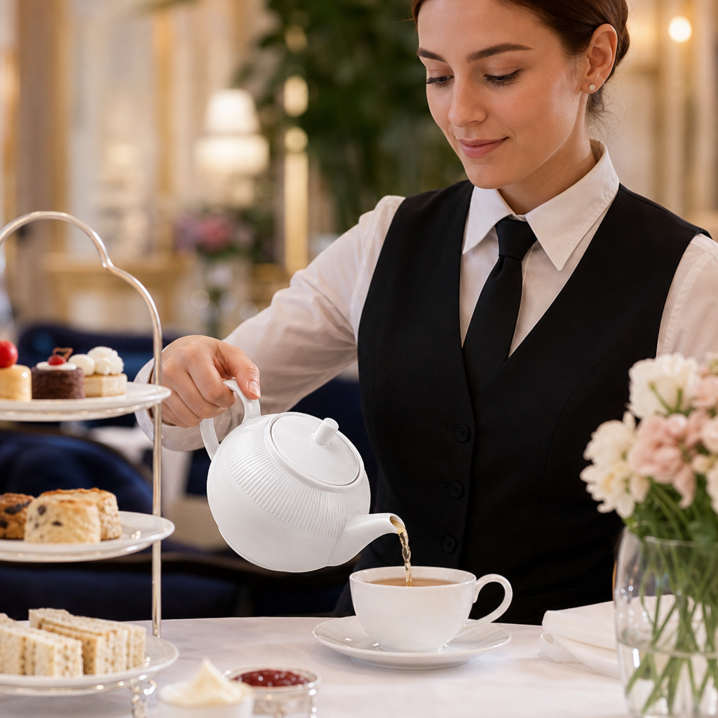Porcelain teapot 887ml for Afternoon Tea (Pack of 4)