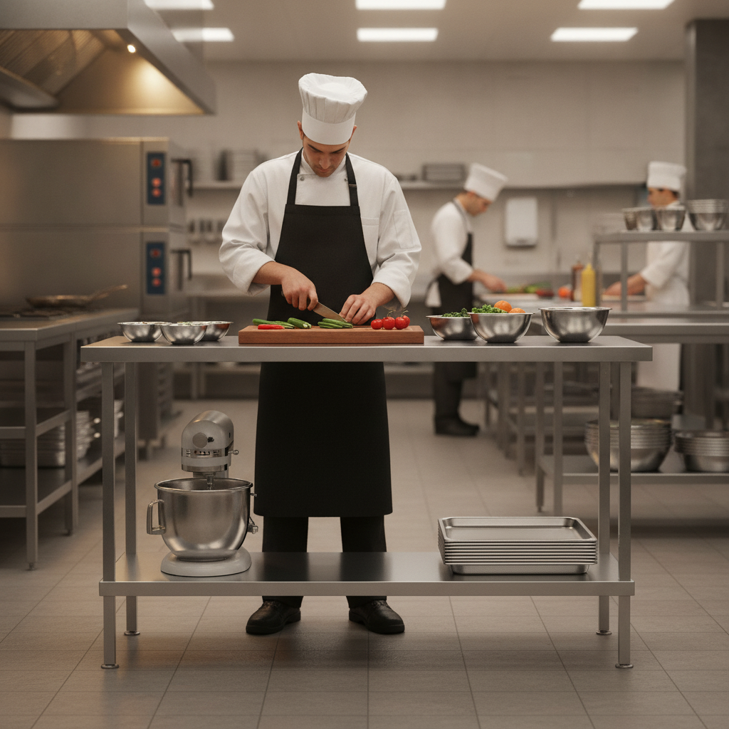 304 Stainless Steel Centre Table for Food Preparation