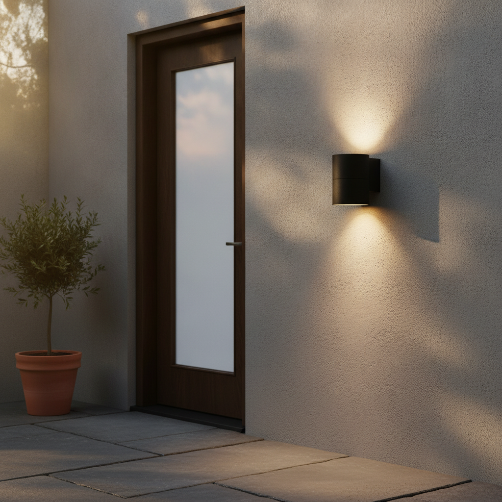 Aluminium Outdoor Wall Light Black for Patios & Doorways