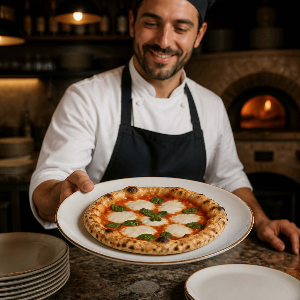 Brown Dapple Porcelain Pizza Plates 315mm for Restaurants & Cafés (Pack of 6)
