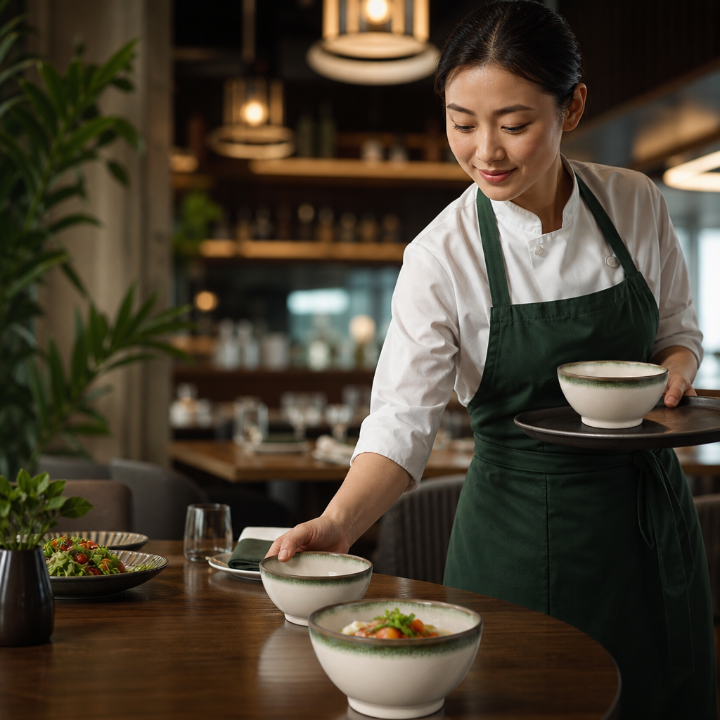 Vitrified Avocado Bowls 144mm China for Casual Dining (Pack of 6)