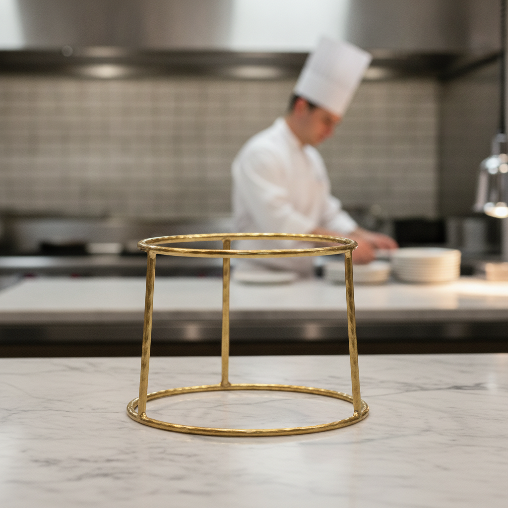 Stainless Steel Seafood Tower Stand in Gold 195mm for Catering Events