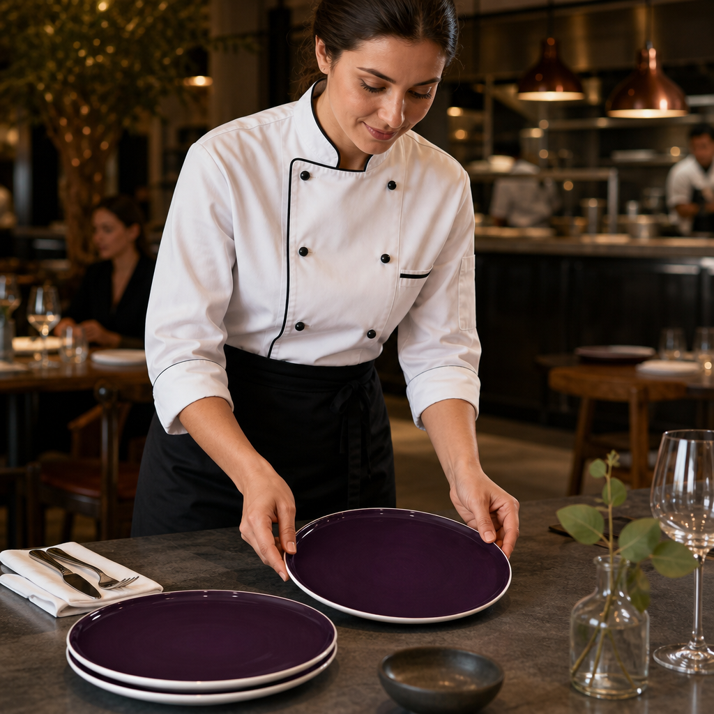 Alumina Stack Plates 285mm Vitrified Ceramic for Hospitality (Pack of 6)