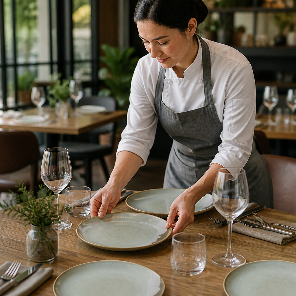 Vitrified Stoneware Plates 295mm for Dining (Pack of 12)