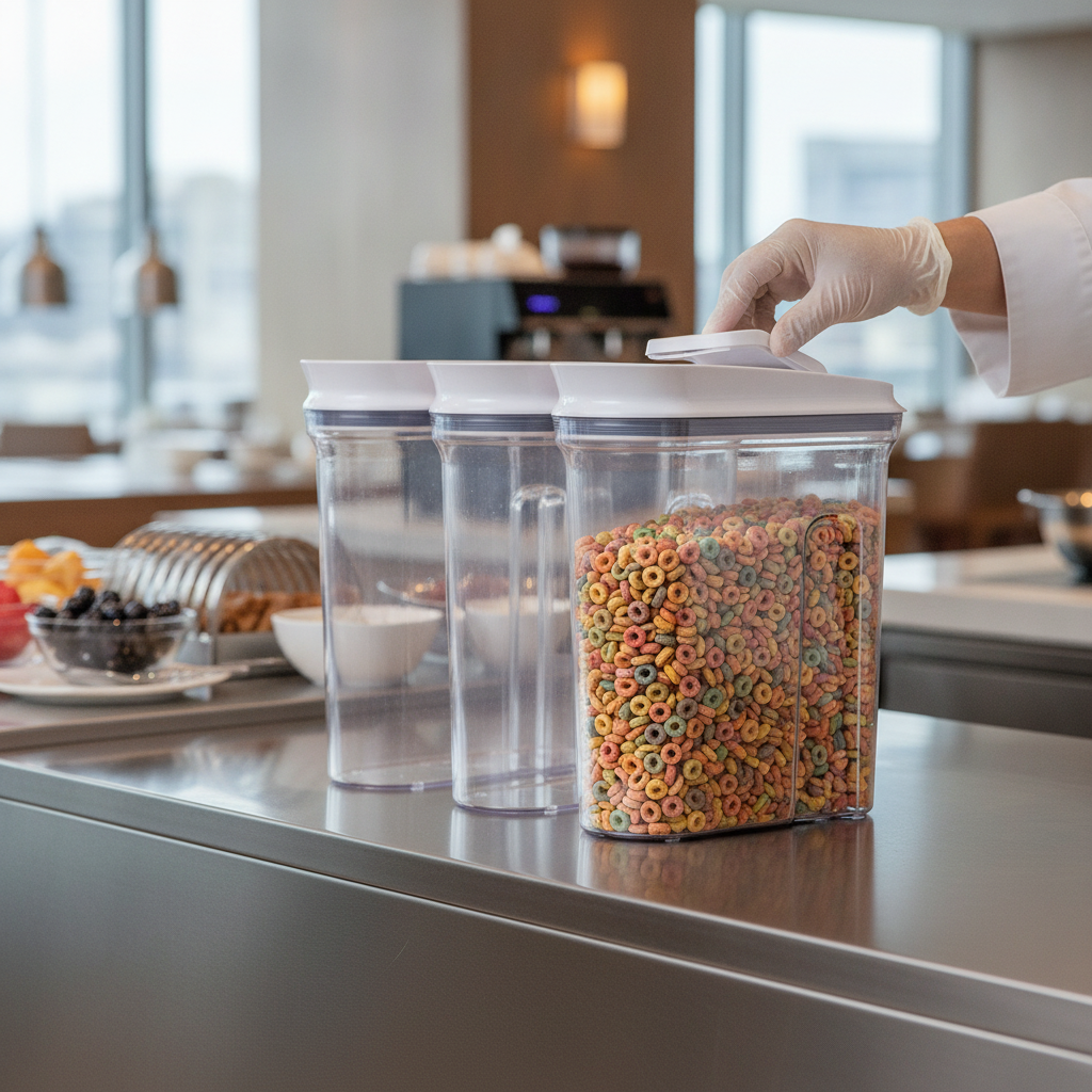Plastic Medium Cereal Dispenser 3.2L for Buffet Service