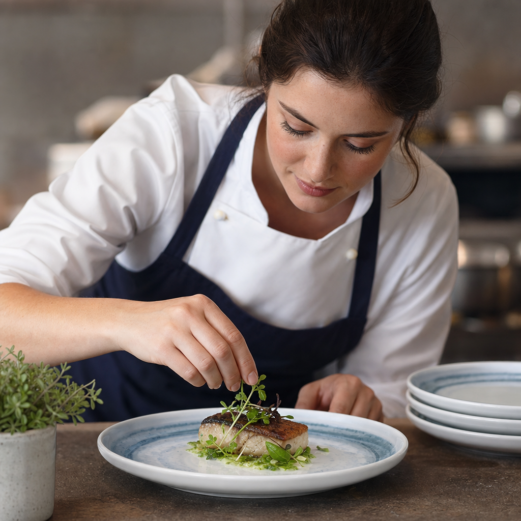 Walled Plates Blue White China for Professional Use (Pack of 6)