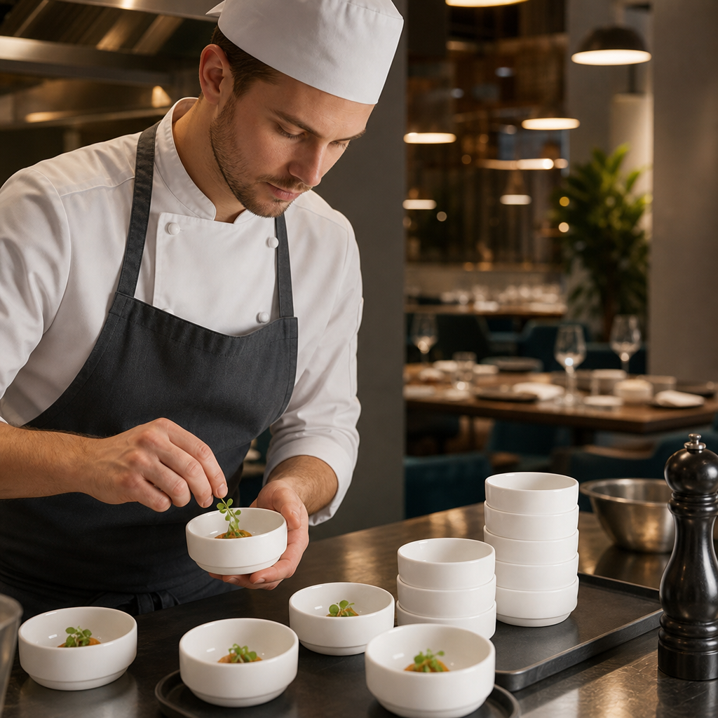 Stackable Bowls 120mm Bone China for Hotels & B&Bs (Pack of 12)