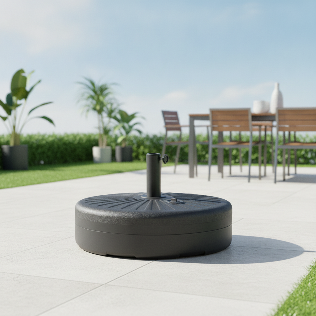 Black Plastic Parasol Base 40L for Outdoor Use