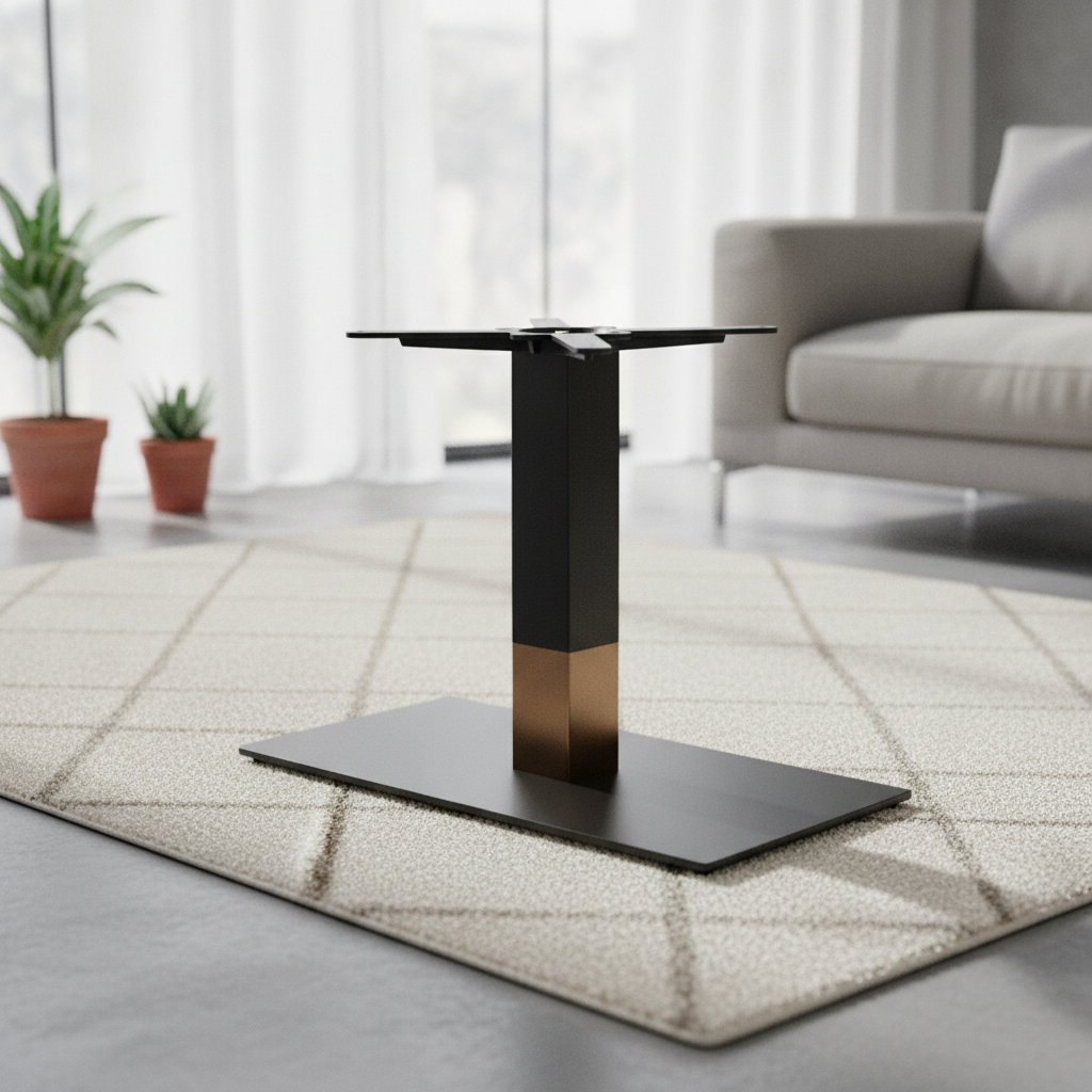 Steel Rectangular Coffee Table Base Black 600x400mm for Indoor Use