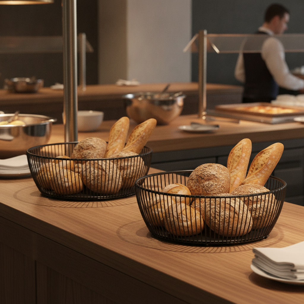 Metal Black Basket 200 & 240mm for Buffet Presentations (Pack of 2)