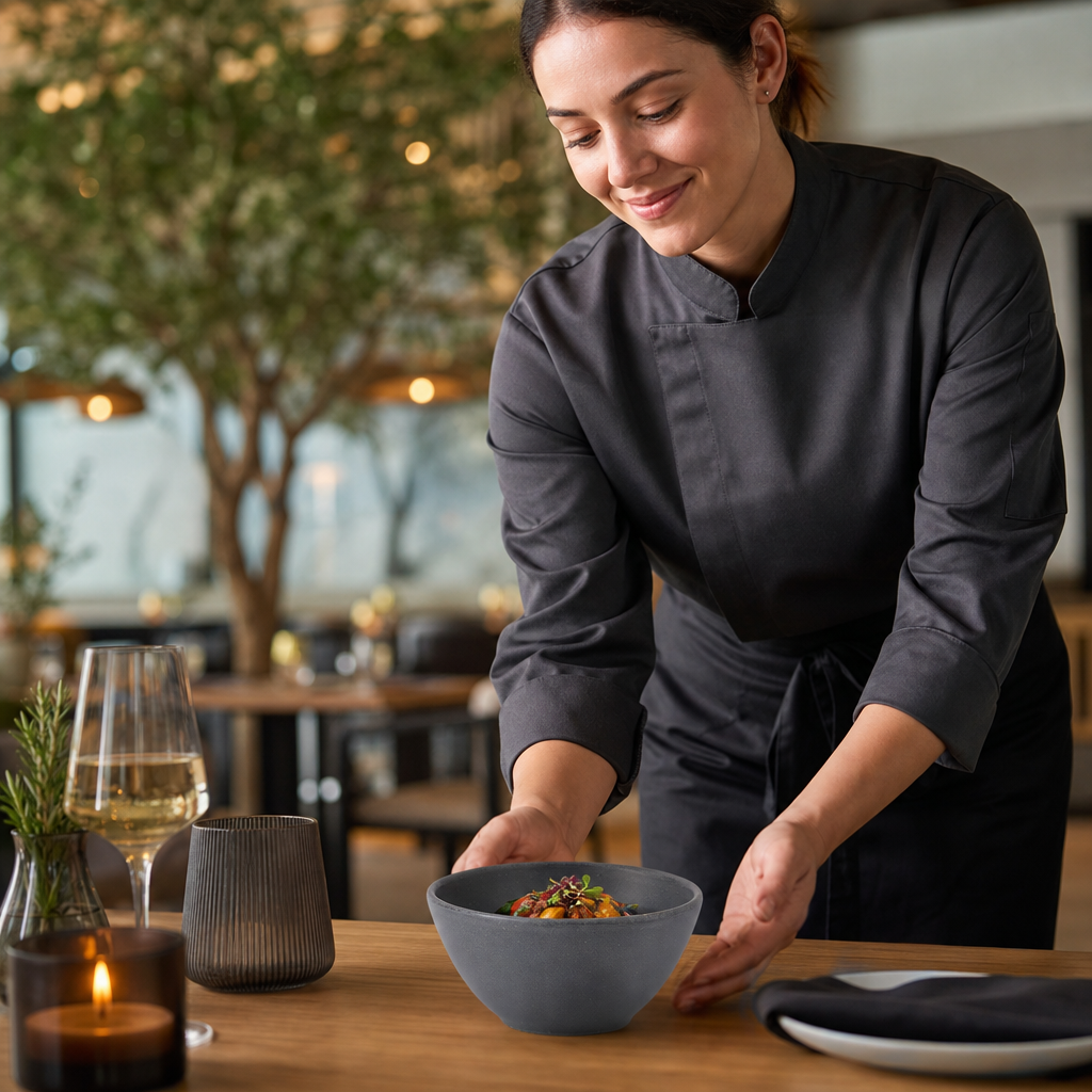 Deep Bowls Seattle 240ml Grey Porcelain for Everyday Dining (Pack of 12)
