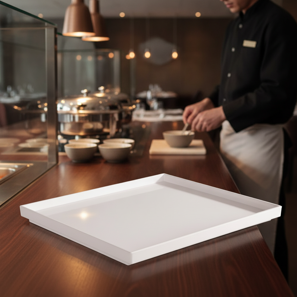 Melamine White GN 1/2 Buffet Tray for Catering Events