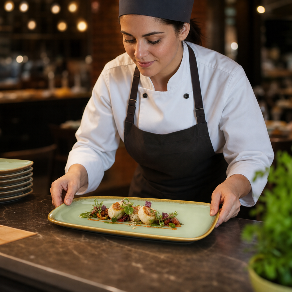 Platter 335mm Porcelain for Restaurants & Cafés (Pack of 4)