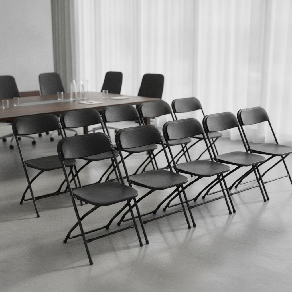 Polypropylene Folding Chairs Black 800x440mm for Events (Pack of 10)