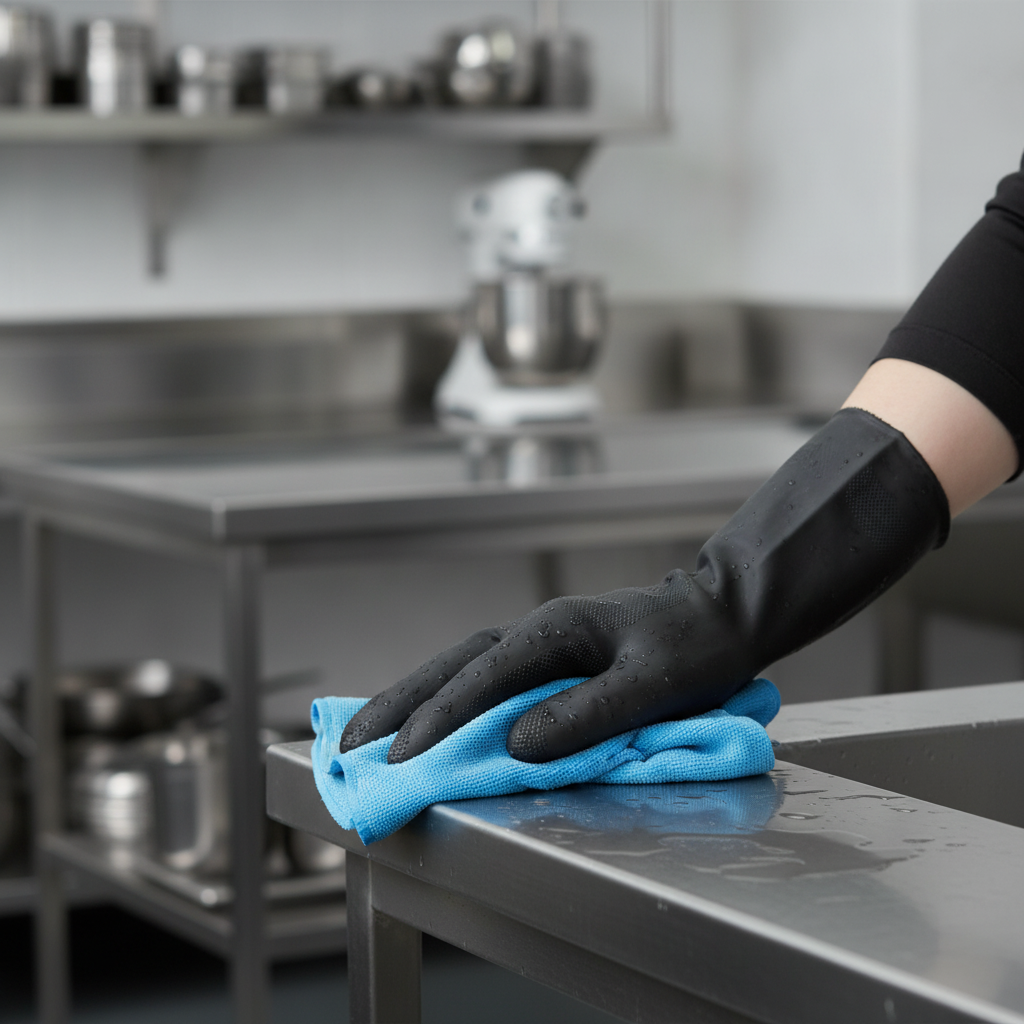 Neoprene and Latex Cleaning Gloves for Safe Maintenance