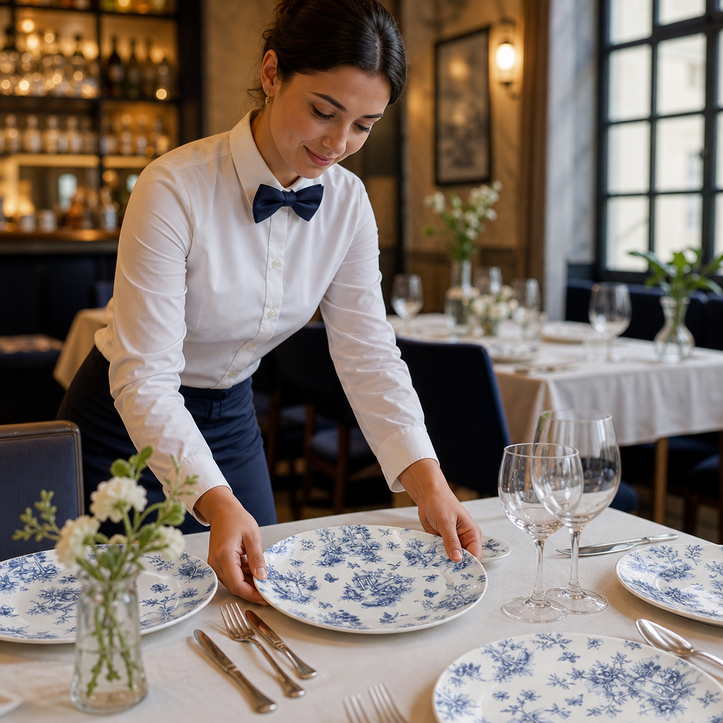 Toile Print Plates 305mm Porcelain for Dining (Pack of 6)