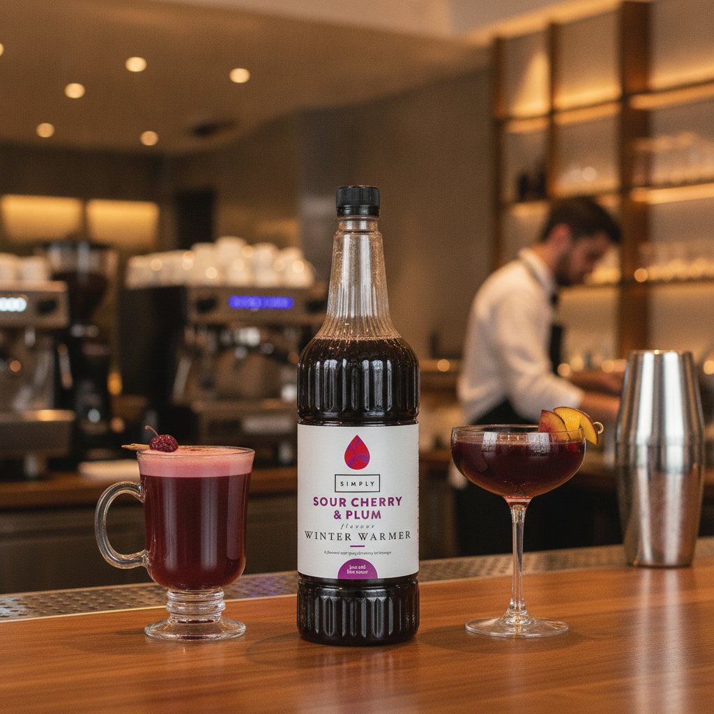 Sour Cherry & Plum Syrup 1L for Hot Drinks & Cocktails