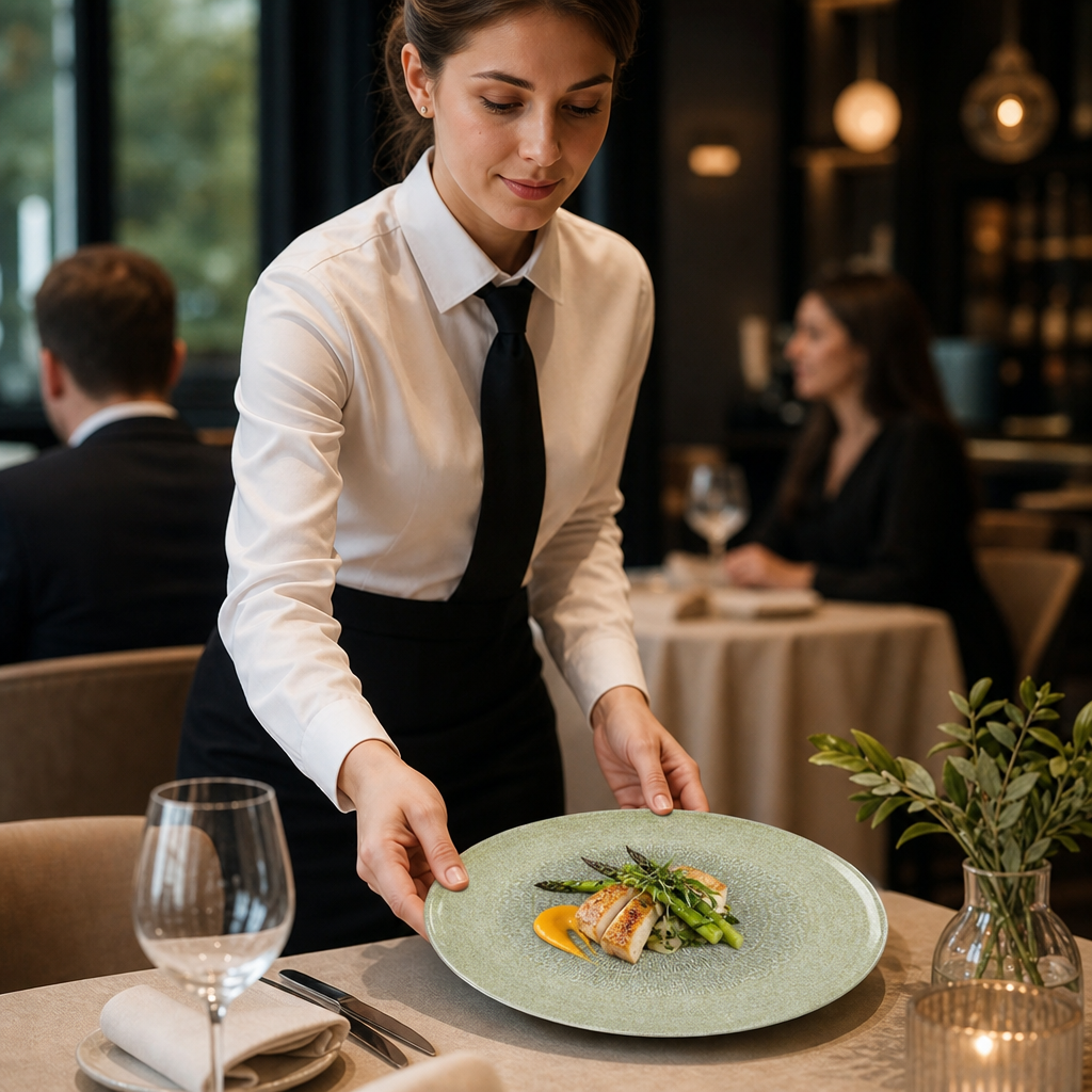 Organic Coupe Plates Vitrified 295mm Green Ceramic for Elegant Table Settings (Pack of 12)