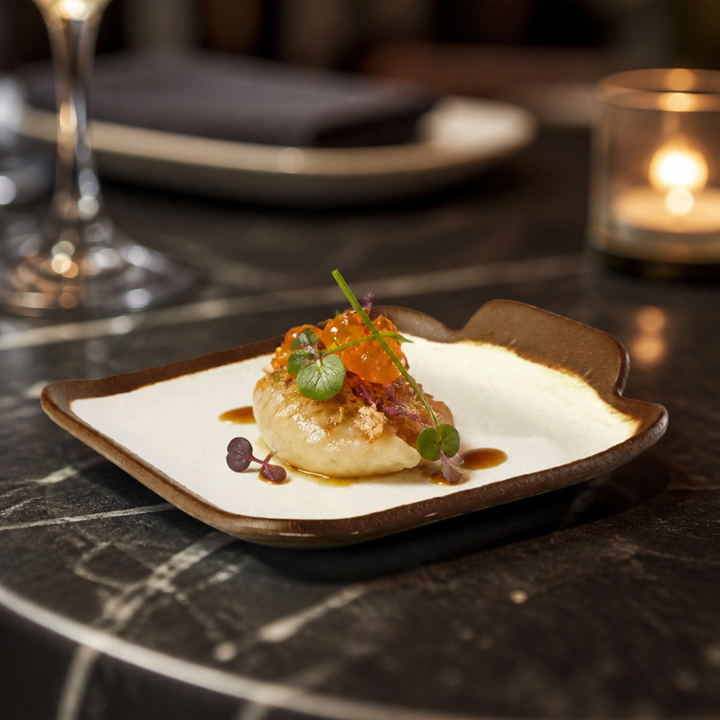 Square Platter Cream Melamine for Elegant Dining Presentations (140mm)