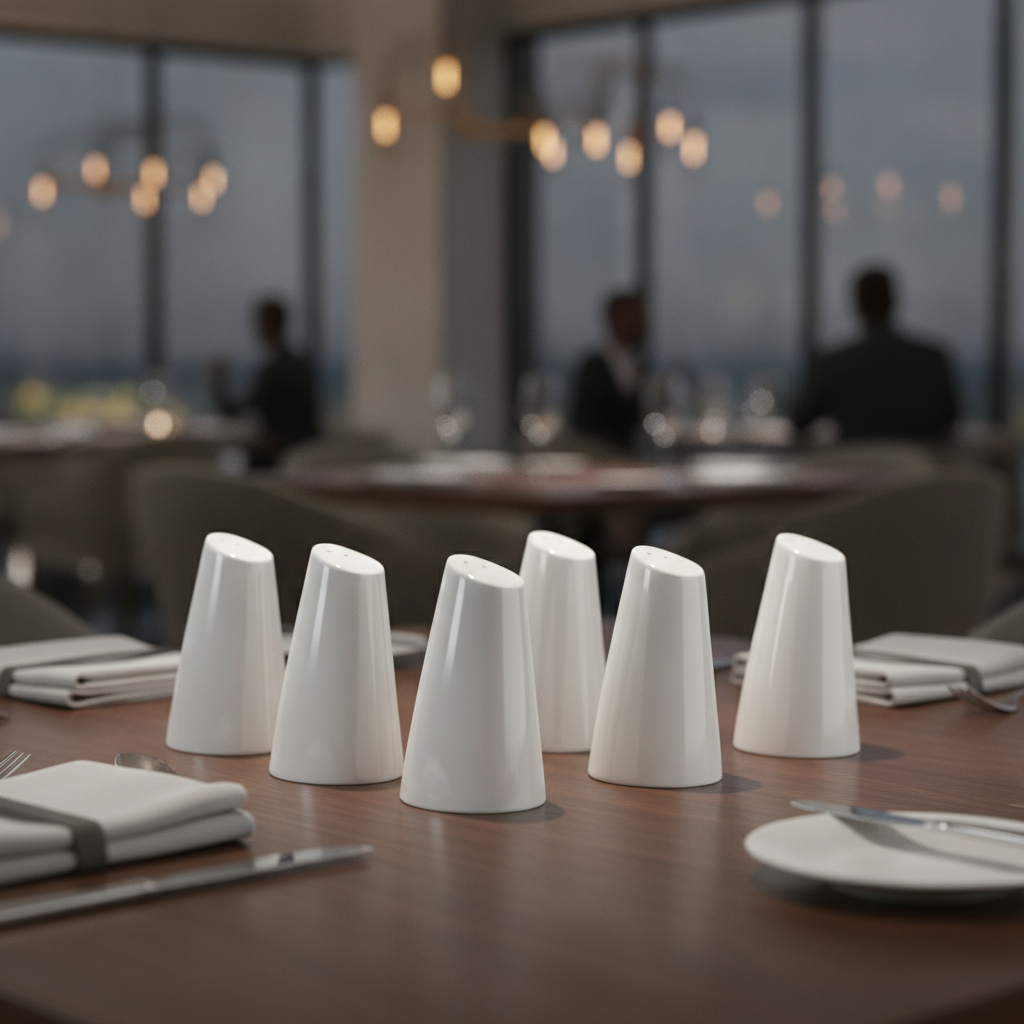 Porcelain Salt Shakers 89mm for Dining Tables (Pack of 6)