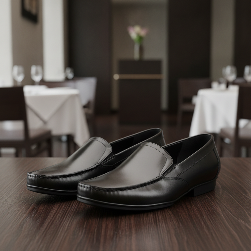 Leather Slip On Dress Shoes for Front of House Staff