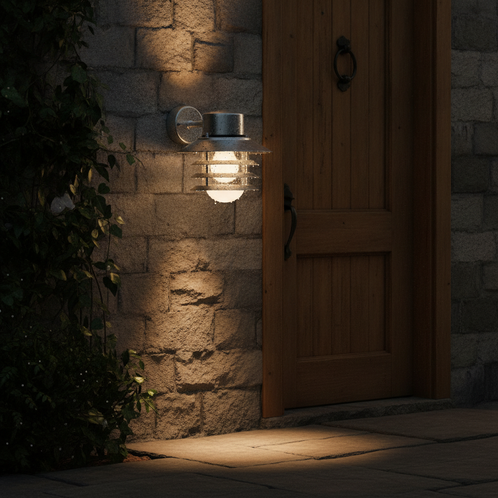 Steel Down Outdoor Wall Light for Patios & Entrances
