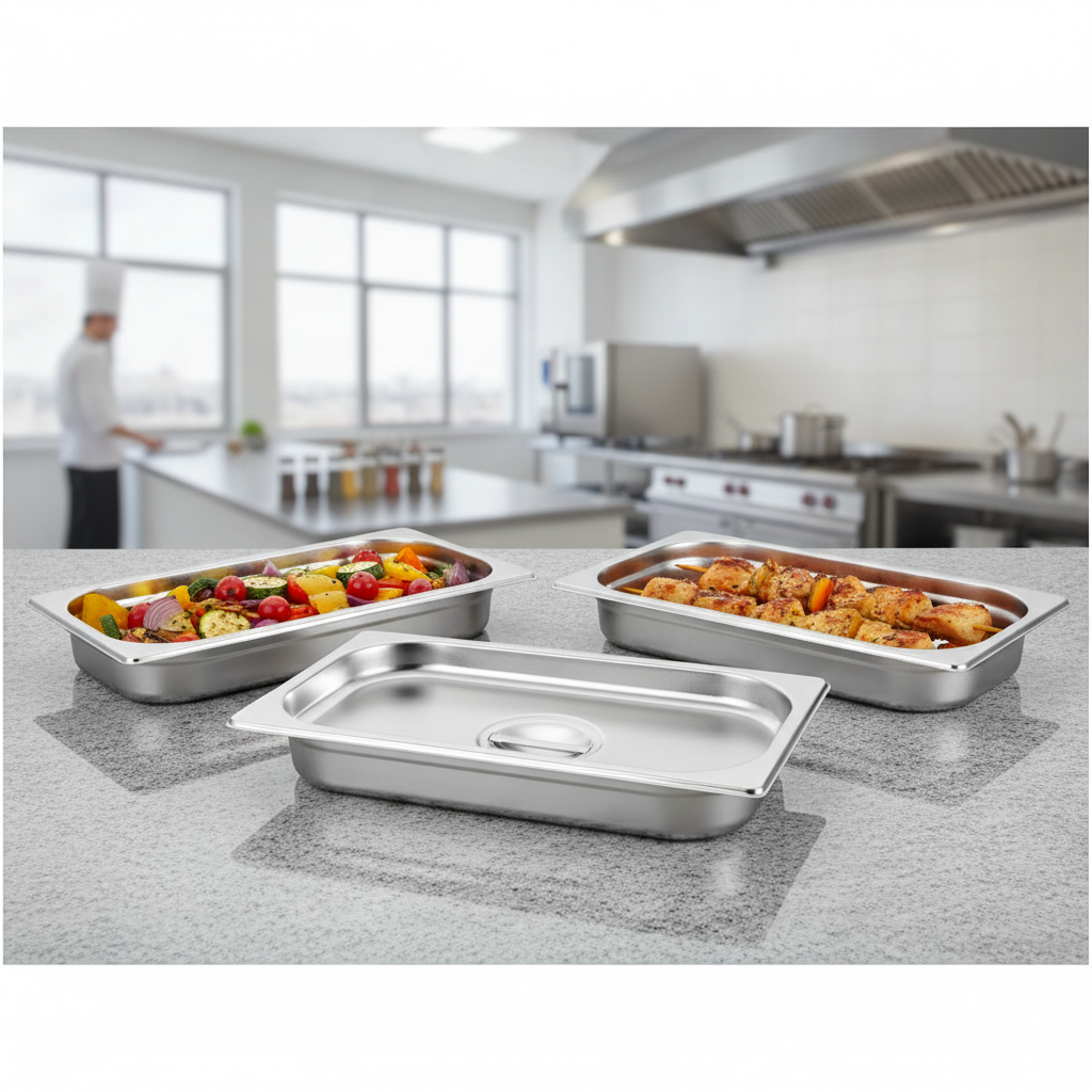 201 Stainless Steel 1/3 Gastronorm Tray 660ml for Commercial Use