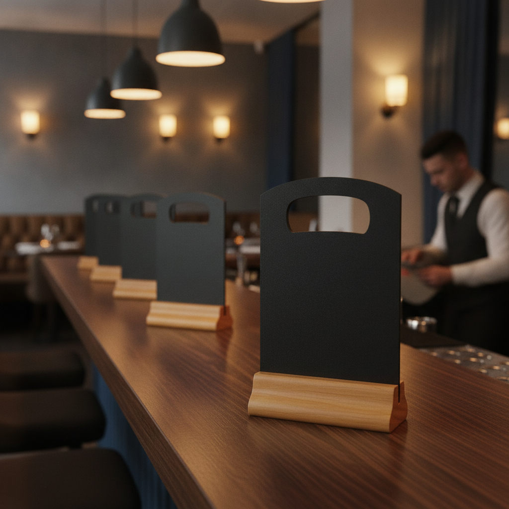 Wood Freestanding Table Top Blackboard for Restaurants & Pubs