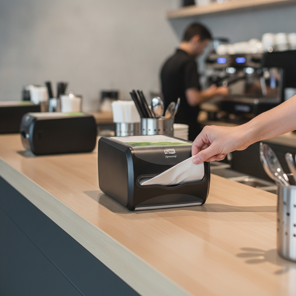 Plastic Black Countertop Napkin Dispenser 191x307mm for Self-Serve Restaurants