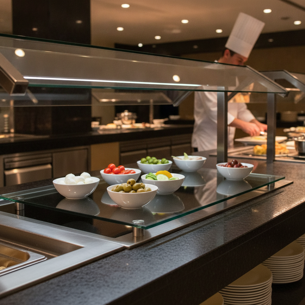 Clear Glass Tile Insert 914x279mm for Buffet Presentations