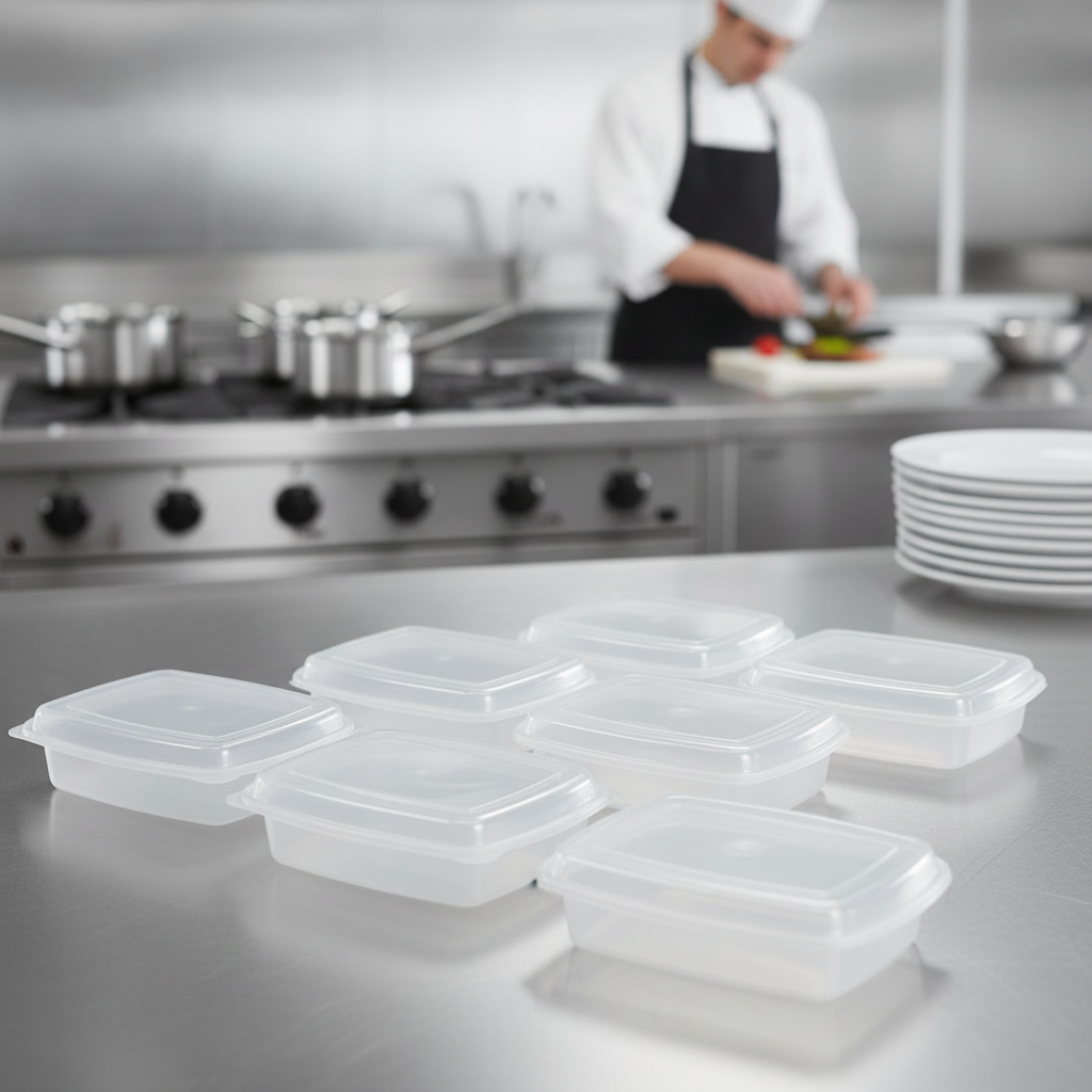 Polypropylene Large Rectangular Food Container Lids 1.35L for Restaurants & Delivery (Pack of 150)