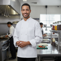 Cotton & Recycled Polyester White Chef Jacket for Culinary Professionals