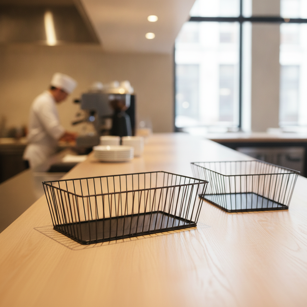 Iron Rectangular Food Display Tray 330x190x100mm for Front of House
