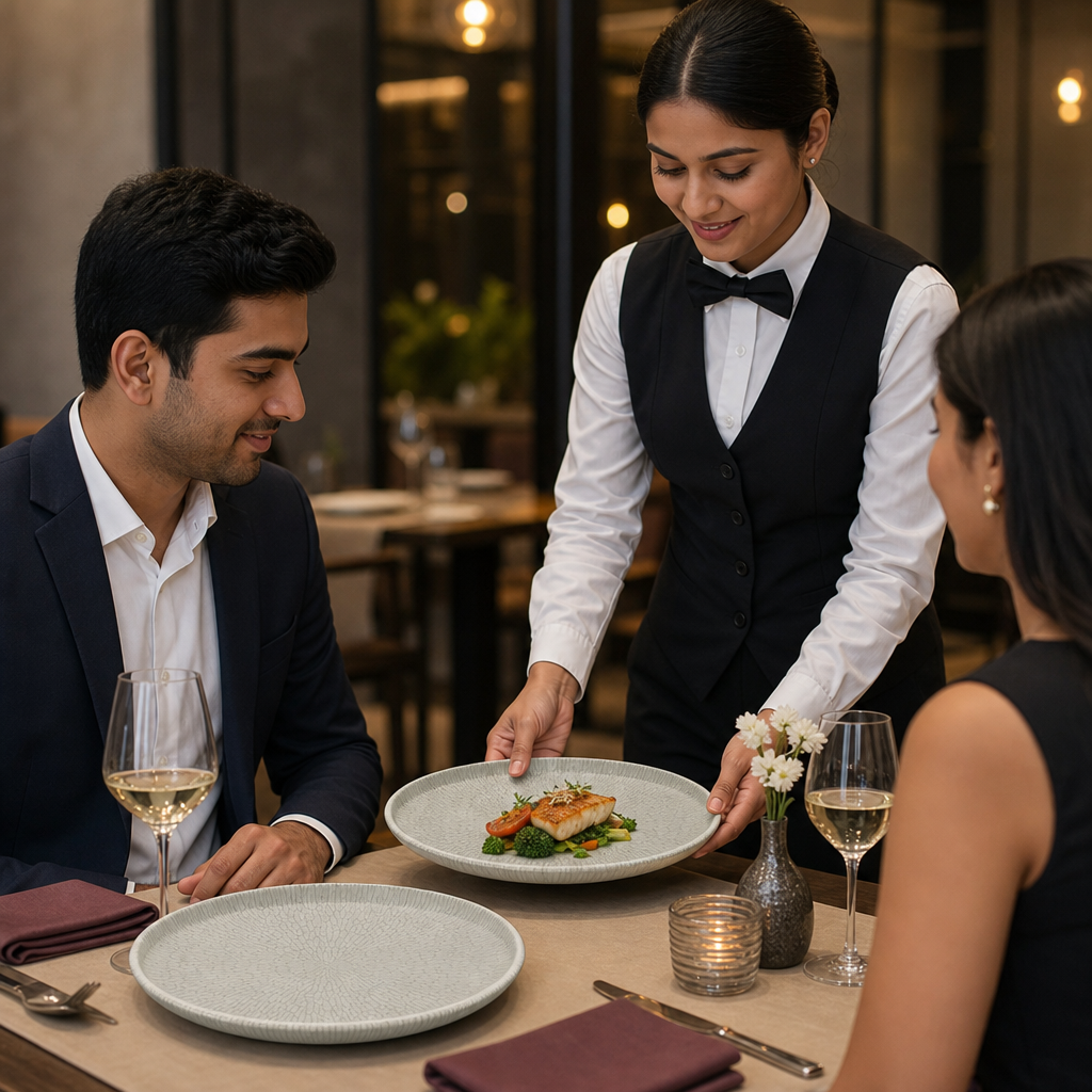 Walled Plates 260mm Grey Vitrified Ceramic for Dining (Pack of 6)