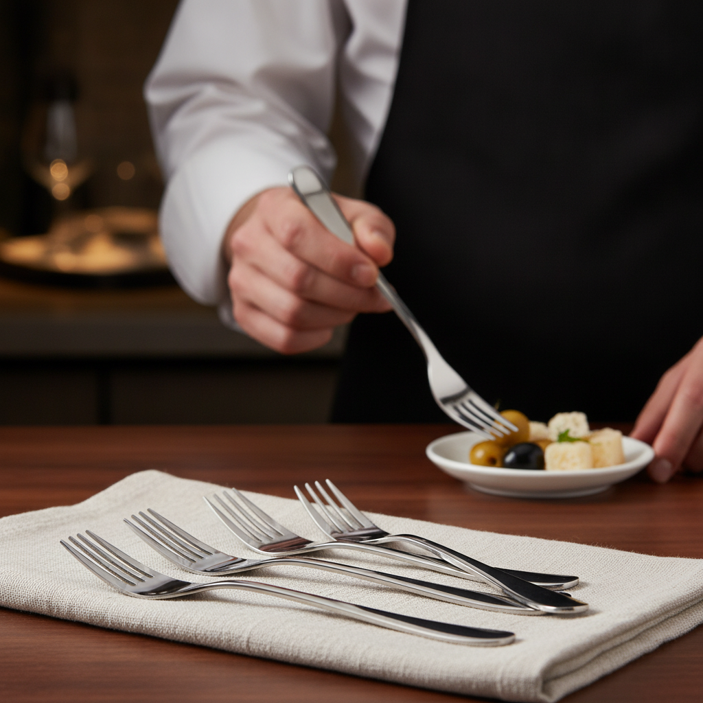 18/10 Stainless Steel Cocktail Forks for Bar Service (Pack of 12)
