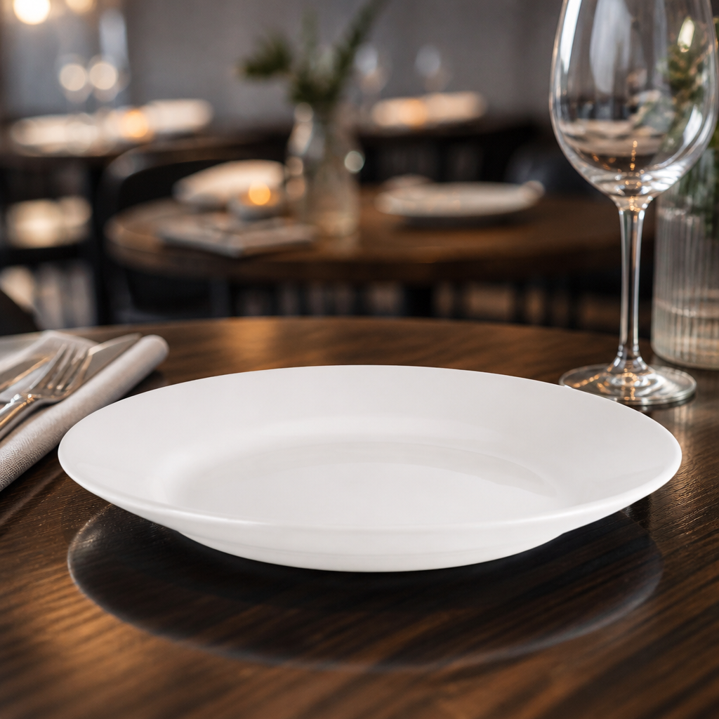Durable Porcelain Mediterranean Dishes 254mm for Catering Use