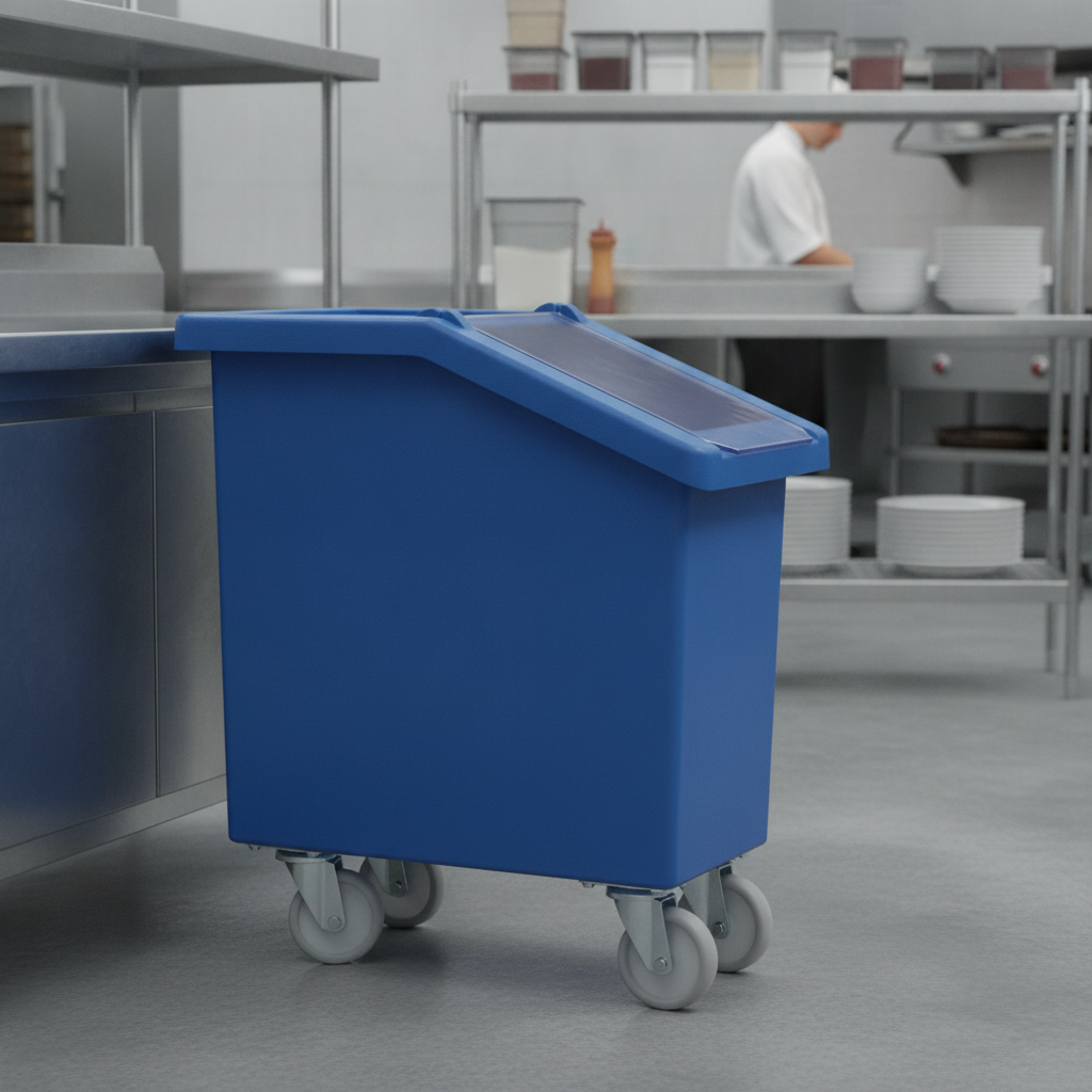 Polyethylene Mobile Ingredient Bin 65L for Food Storage