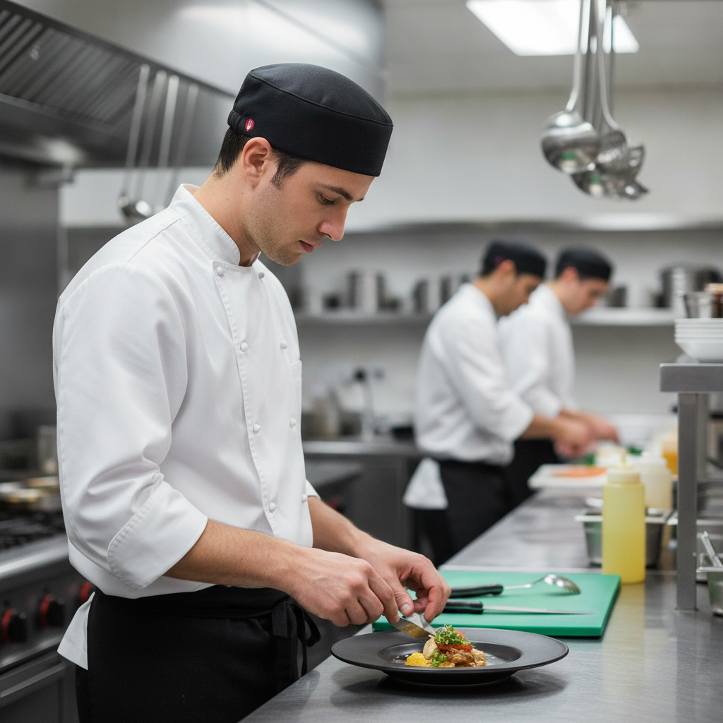 Polyester Black Total Vent Beanie for Kitchen Use