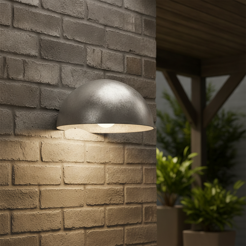 Galvanised Steel Outdoor Wall Light for Sheltered Areas